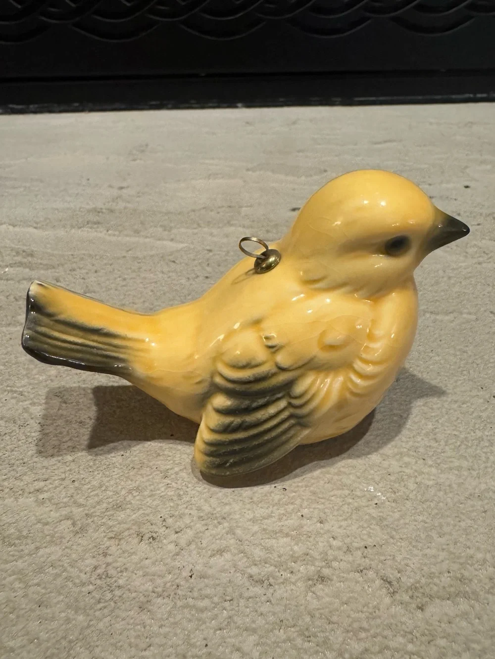 Vintage Ceramic Yellow Bird Figurine - Decorative Pet Bird Accent